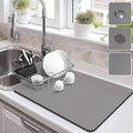 Drying Mat for Kitchen Countertops, Coffee Mat Hide Stain Rubber Backed Absorbent Dish Drying Mat