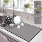 Drying Mat for Kitchen Countertops, Coffee Mat Hide Stain Rubber Backed Absorbent Dish Drying Mat