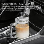 KEMORELA 2-Pack 26oz Ribbed Glass Tumblers with Handle and Lid – Large Aesthetic Iced Coffee Cups with Straws, Modern Textured Glass Mugs for Smoothies, Tea, Juice & Cold Beverages, Dishwasher Safe