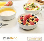 WishDeco Cereal Bowls Set of 4, White Soup Bowls 20 oz, Ceramic Breakfast Bowl 6 Inch, Kitchen Bowl for Salad, Pasta, Ramen, Oatmeal, Noodle, Rice, Microwave and Dishwasher Safe