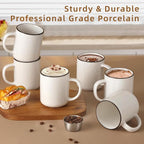 Coffee Mugs Set of 6, 12 oz Coffee Cups Ceramic, Ceramic Coffee Mugs with Handle and Speckled Patterns for Latte Tea Cocoa Milk Cappuccino, Microwave & Dishwasher Safe