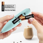 Zulay Kitchen Patented Tornado Triple Whisk Milk Frother with 4 Duracell Batteries – Handheld Foam Maker for Coffee, Lattes, Matcha & Hot Chocolate – Rich, Creamy Froth in Seconds