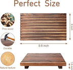 Farmhouse Bathroom Counter Organizer Wooden Display Pedesta Stand Small Kitchen Countertop Trays Decorative Wood Riser Dish Soap Dispenser Holder for Bathroom Decor Sink Accessories Vanity Tray
