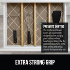 GORILLA GRIP powerGRIP Drawer Shelf and Cabinet Liner, Thick Strong Hold, Non-Adhesive Liners Protect Kitchen Cabinets and Cupboard, Bathroom Drawers, Easy Install, Breathable Mat, 12" x10', Beige