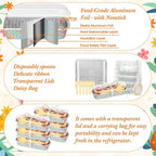 Hushee 60 Pack 6.8oz Easter Mini Loaf Pans with Lids Disposable Cross Cake Tins with Daisy Gift Bags Forks Ribbon Aluminum Foil Baking Pans Christian Bread Mold for Cupcake Picnics Baking Party Gift