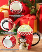 HASENSE 15oz Coffee Mugs Set of 4, Ceramic Holiday mugs with Handles,Lager Coffee Cups for Hot Cocoa,Coffee or Tea, Ideal Gifts for Family,Friends,and Holiday Parties,Colorful