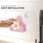 Vigar Florganic Daisy Sponge Holder for Kitchen Sink with Suction Cup and Sponge, Sink Caddy, Kitchen Organizers and Storage for Kitchen Sinks, Pink