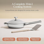 Our Place Mini Titanium Always Pan Pro | 8.5" PFAS-Free Nonstick Frying Pan with Spatula | Chef-Grade Tri-Ply Stainless Steel & Aluminum Build | Induction & Oven-Safe up to 1000°F | Chrome
