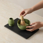 Matcha Whisk Set, Matcha Set with Ceramic Matcha Bowl, Bamboo Whisk & Holder, Sifter, Tea Scoop (Matcha Green)
