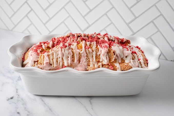 Le Creuset Stoneware Heritage Fluted Loaf Pan, 9", White