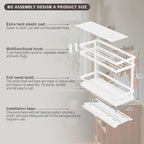 Pull Out Spice Rack Organizer for Cabinet, 1 Pack Metal Seasoning Organizer Slide Out Spice Storage Shelf No Assembly Vertical Spice Rack Pullout for Kitchen & Bahthroom No Drill(2 Tier,White)