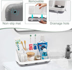 GFWARE Toothbrush Holders for Bathrooms Countertop Organizer - Kids Electric Toothbrush and Toothpaste Holder Detachable 7 Slots Tooth Brush Organization Bathroom Accessories Storage Vanity, White