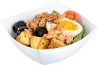 Restaurantware Moderna 8 Ounce Fancy Plastic Bowls 10 Square Disposable Salad Bowls - Durable Heavy-duty White Plastic Bowls For Warm And Cold Foods (Pack of 3)