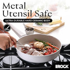 THE ROCK SOHO 9.5-Inch Non Stick Frying Pan with Lid–Nothing Sticks, Never Warps, Lasts Longer, Ceramic Non Toxic Skillet with Heat-Resistant Handle, PTFE PFOA&PFAS Free, Dishwasher Safe, Cream