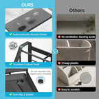 BOTEMY Toothbrush Holder with Instant Drying Stone - Bathroom Counter Organizer, Diatomite Electric Toothbrush Toothpaste Holders, Bathroom Sink Organizers and Storage,Black
