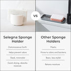 Selegna Diatomite Stone Sponge Caddy – Quick Drying Diatomaceous Earth Sink Organizer – Instant Drying Kitchen Sponge Holder for Sink – Compact Large Stone Sponge Holder
