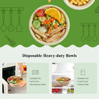 ECOLipak 150 Pack Compostable Disposable Paper Bowls, 16 OZ Biodegradable Bagasse Eco-Friendly Sugarcane Soup Bowls for Salad Wheat Flakes(Nature)