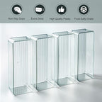 Hudgan 8 Pack Clear Plastic Drawer Organizer Bins Set, Stackable Cutlery Storage Bins Trays for Organizing Kitchen, Bathroom, Office, Crafts, Gadgets, Cabinet Supplies