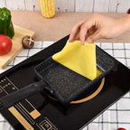 MyLifeUNIT Tamagoyaki Pan, Japanese Omelette Pan Nonstick with Silicone Spatula, Square Egg Pan 7 x 5 inches, Black