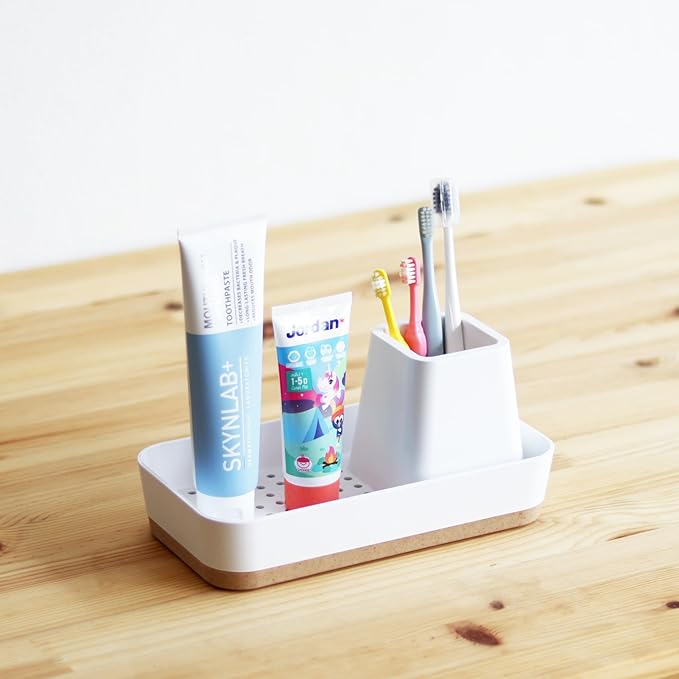 M= MINIMALSCULPT = Boat Multi-Purpose Storage, Sink Caddy, Utensil Holder, Desk Organizer, Toothbrush Holder, Make up Holder (White)