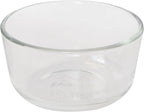 Pyrex 7202 1-Cup Glass Bowl & 7202-PC Cadet Blue Lid (4-Pack) - Made in USA