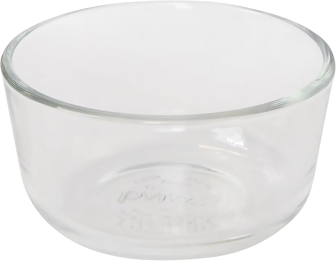 Pyrex 7202 1-Cup Glass Bowls & 7202-PC Turquoise Lids (4-Pack) - Made in USA