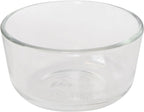 Pyrex 7202 1-Cup Glass Bowl & 7202-PC Dark Blue Lid (4-Pack) - Made in USA