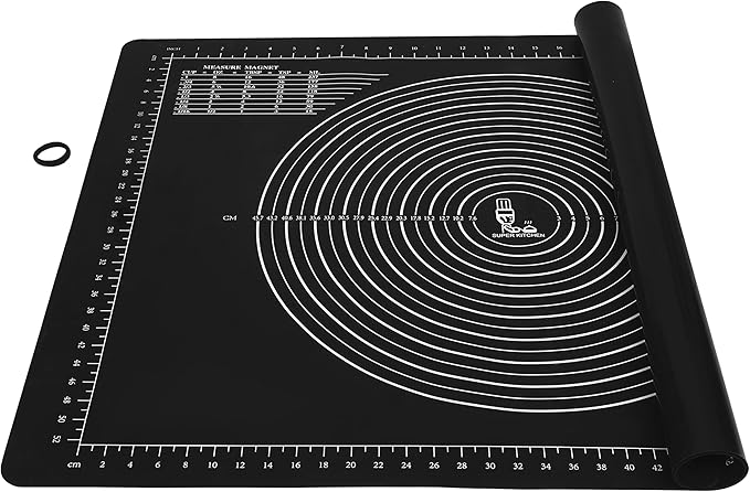 Non-Slip Silicone Pastry Mat Jumbo 31''by 24'' for Non Stick Baking Mats, Table/Countertop Placemats, Dough Rolling, Kneading/Fondant/Pie Crust Pad by Super Kitchen