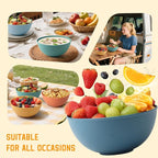 Homienly Wheat Straw Bowls Cereal Bowls 40 OZ Unbreakable Thick Soup Bowls Alternative Plastic Cereal Bowls for Kitchen, RV, Camping Microwave and Dishwasher Safe Bowl Set Reusable (Multi, 6 PCS)