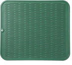 MicoYang Silicone Dish Drying Mat for Multiple Usage,Easy clean,Eco-friendly,Heat-resistant Silicone Mat for Kitchen Counter or Sink,Refrigerator or Drawer Liner Green XL 18 inches x 16 inches