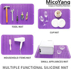 MicoYang Silicone Dish Drying Mat for Multiple Usage,Easy clean,Eco-friendly,Heat-resistant Silicone Mat for Kitchen Counter or Sink,Refrigerator or Drawer Liner Purple 3XL 28 inches x 18 inches