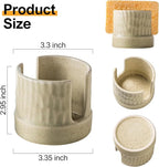 Zoeeker Kitchen Sponge Holder, Ceramics Sponge Dish Rack Sink Scrub Caddy for Scrubbers, Bathroom, Cute Kitchen Gadget Organizer, Yellow