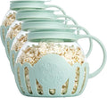 Ecolution Patented Micro-Pop Microwave Popcorn Popper with Temperature Safe Glass,3-in-1 Lid Measures Kernels and Melts Butter,Made Without BPA,Dishwasher Safe,3-Quart,Aqua,(Pack of 4)