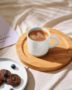 famiware Coffee Mugs for 4, 13 oz Mug Set, Dringking Cup with Handle for Coffee, Tea, Cocoa, Milk, Milkyway serise, White