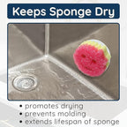 BeraTek Scrub Daddy Sponge Holder for Kitchen Sink - Stop Soggy Sponges with Suction Cup Caddy - Compatible Scrub Mommy Holder & Kitchen Sink Organizer - Black, 1-Pack