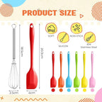 Baderke 24 Set Small Wire Whisk and Silicone Spatula Set Bulk for Cooking 7 Inch Mini Whisks Spatula Non Stick Flexible Kitchen Baking Tool Cookware for Cooking Party Favors Gift Supplies