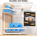 Sevenblue 2 Packs Under Sink Organizer, Height Adjustable 3 Tier Under Kitchen Sink Organizer, Multi-Purpose Storage Shelf for Kitchen Bathroom Cabinet (White, Large)