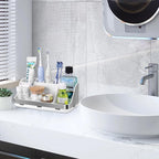 GFWARE Toothbrush Holders for Bathrooms Countertop Organizer - Kids Electric Toothbrush and Toothpaste Holder Detachable 7 Slots Tooth Brush Organization Bathroom Accessories Storage Vanity, Silver