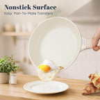 Granite Frying Pan, 8 Inch Non Stick Frying Pans, Lightweight Nonstick Pans for Omelets & Eggs, PFOA & PFAS Free Non-toxic Cookware Chef's Pan, Induction Compatible Fast & Even Heat Skillet