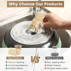 DEBETOOL 2-Pack Bamboo Dish Brush – Natural Dish Scrub Brush with Sisal & Palm Bristles for Non-Stick Pans, Pots, Vegetables, and Kitchen Cleaning