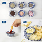 Selamica Ceramic Mini Bowl Set, 4 oz Dipping Bowls for Snack Side Dishes Condiment, Set of 6, Vintage Blue