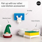 New! Beardy Gnome Dish Brush by Ototo - Gnomes, Quirky Gifts, Cute Kitchen Accessories, Funny Kitchen Gadgets, Vegetable Brush, Cute and Useful Gifts for Women (Green)