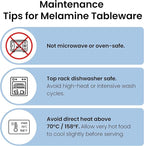 AELS Melamine Dinnerware Set of 18 Pcs, Dinner Dishes Set for Indoor and Outdoor Use, Melamine Plates and Bowls Set for 6, Dishwasher Safe, Lightweight Unbreakable, BPA Free, Blue