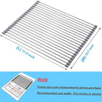 Seropy Roll Up Dish Drying Rack Over The Sink for RV Sink 17.5x15.7 in Kitchen Drying Rack Folding Dish Drainer Mat Rolling Dish Rack Foldable Rack Stainless Steel Wide Kitchen Dry Rack