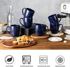 GBhome 12oz Coffee Mugs Set of 6, Large Ceramic Coffee Mugs for Man, Woman, Dad, Mom, Modern Coffee Mugs Set with handle for Tea/Latte/Cappuccino/Milk/Cocoa. Dishwasher&Microwave Safe,Navy Blue
