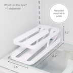 YouCopia RollDown® Egg Dispenser, Rolling Eggs Dispenser and Organizer for Refrigerator Storage, Double Track