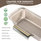 11 Piece Baking Set | Nonstick & Non Toxic Bakeware Sets Baking Pans Set | Carbon Steel Baking Supplies Include Notebook, Cookie Sheets, Roasting Pan, Muffin Pan, Cake Pan, Pizza Pan, Loaf Pan
