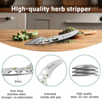 Plys Herb Stripper Tool 9 Holes - Stainless Steel Kitchen Herb Stripping Tool, Herb Leaf Peeler for Kale, Chard, Collard Greens, Rosemary, Thyme, Parsley and Basil, 2025 Professional Kitchen Gadgets