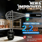 Anaeat Stainless Steel Kitchen Whisk Set of 4, Milk and Egg Beater Blender with Thick Wire for Whisking, Cooking, Baking, Beating and Stirring - 11'' Flat Whisk and 9''+11''+12'' Balloon Whisks