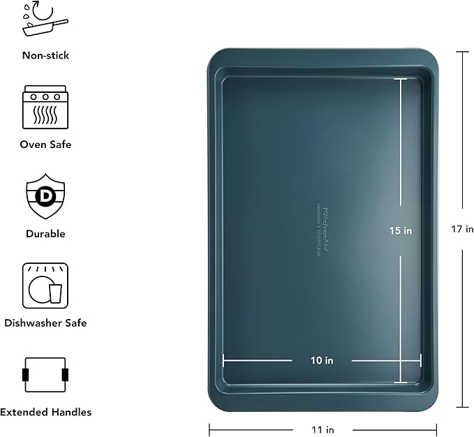 KitchenAid Nonstick Swiss Engineered Aluminized Steel Baking Sheet, Dishwasher Safe, Agave, 10x15 Inch